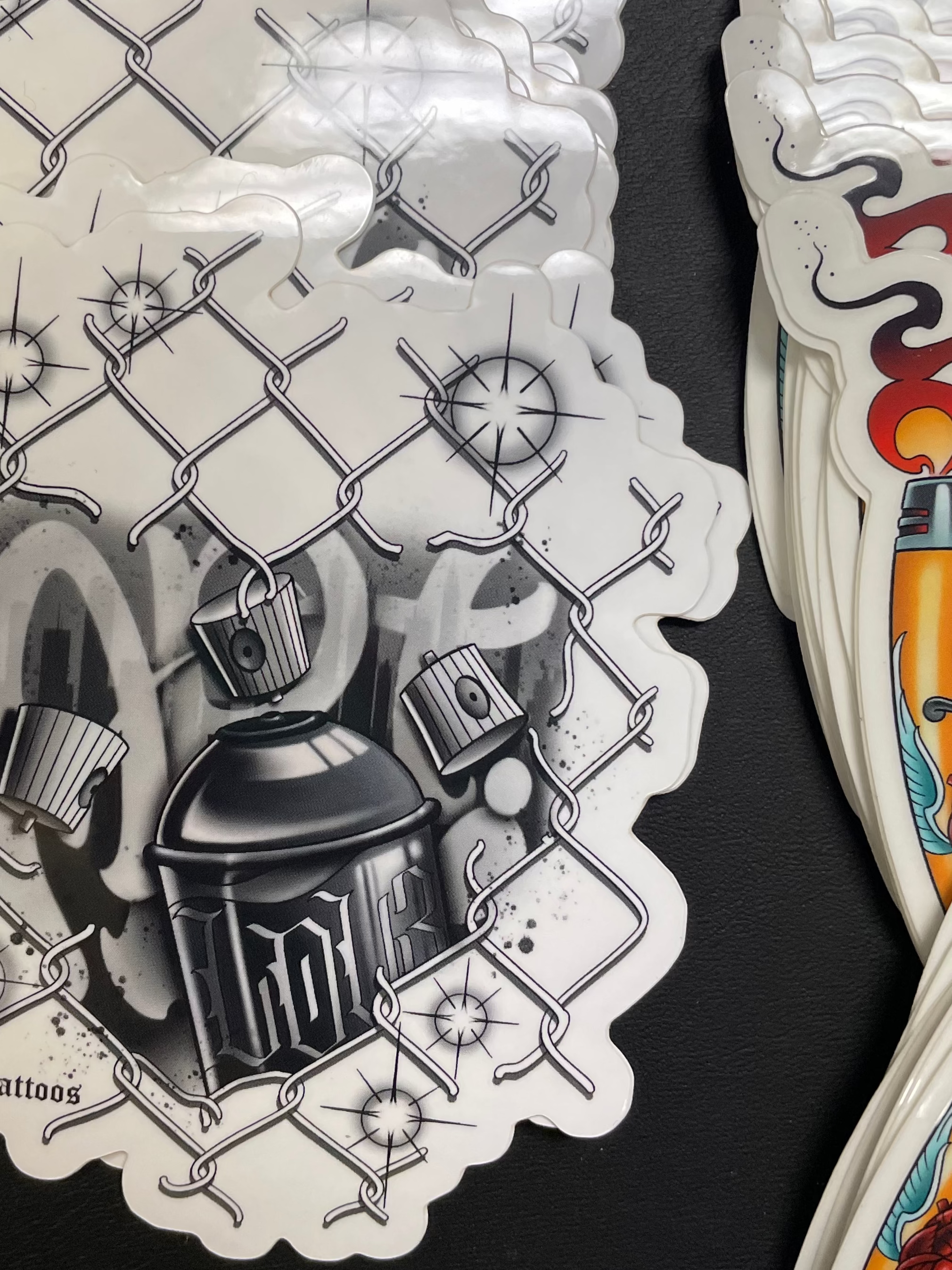 Graffiti and tattoo inspired stickers 