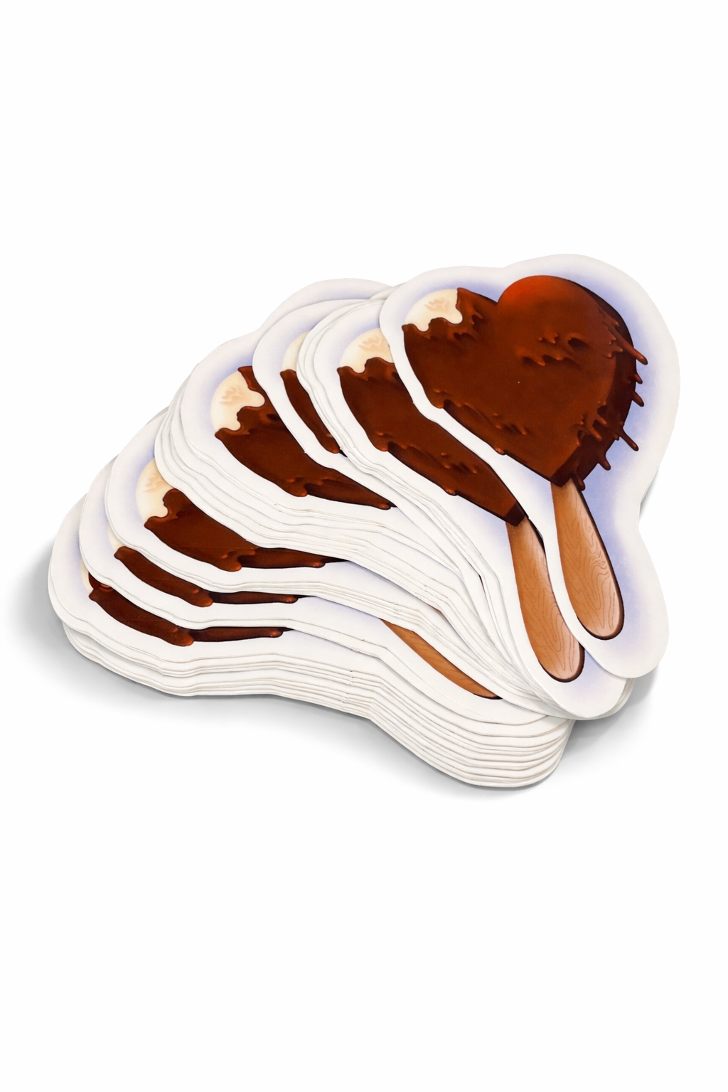 Heart shaped ice cream stickers 